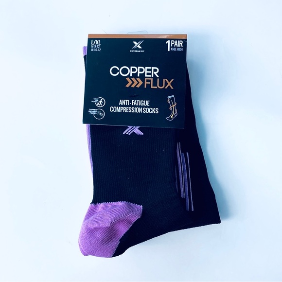 Not for sale! Black and Orchid Copper Flux Compression Socks Size Small/Medium - Picture 1 of 3